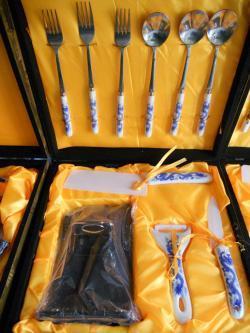 厨用刀-厂家生产供应 10件套陶瓷刀会议商务馈赠青花陶瓷刀会销礼品套装纳米陶瓷刀套装_商务联盟