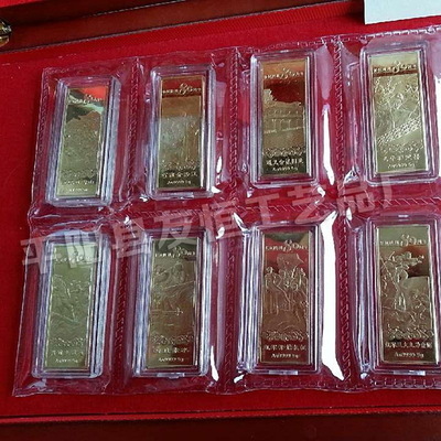 【厂家直销~信誉保证!高档木盒包装会销礼品 长征金条 热销货源】价格,厂家,图片,金属工艺品,平阳县友恒工艺品厂-